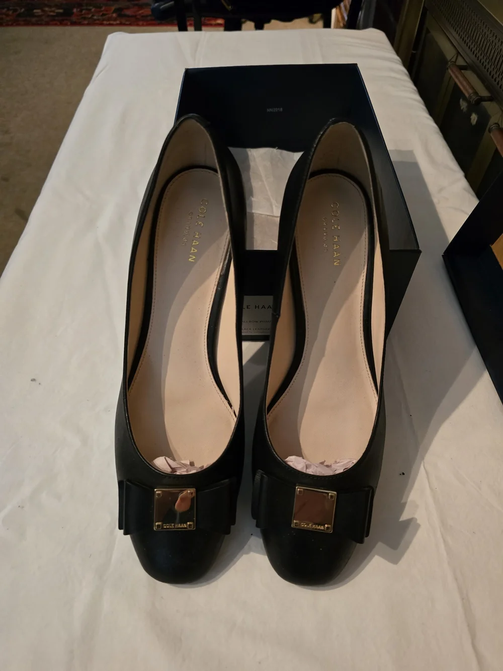 Cole Haan Black Bow Ballet Flats Dize 9.5